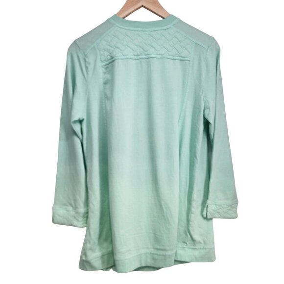 Soft Surroundings Golf Shores Pullover Quilted Crewneck Women's Size S Green - Picture 2 of 8